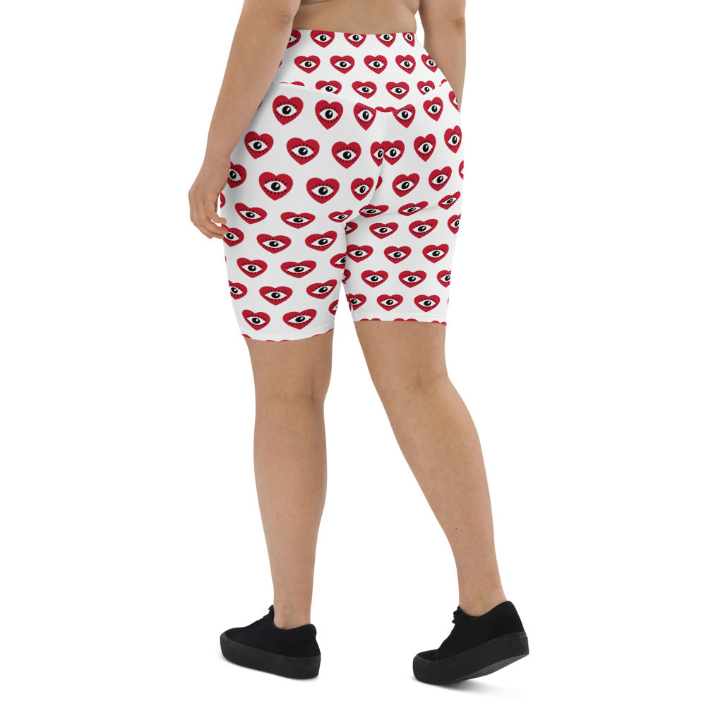 Women Love Eye Biker Shorts