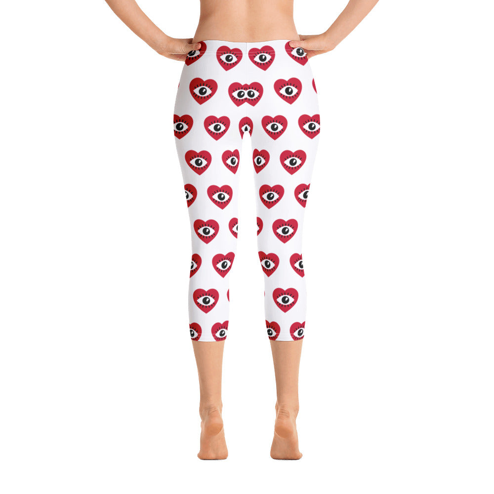 Women Love Eye Capri Leggings