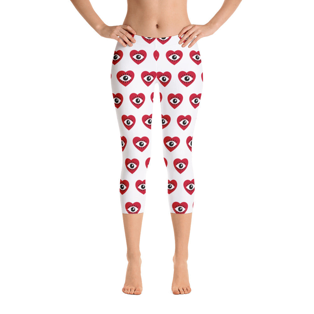 Women Love Eye Capri Leggings