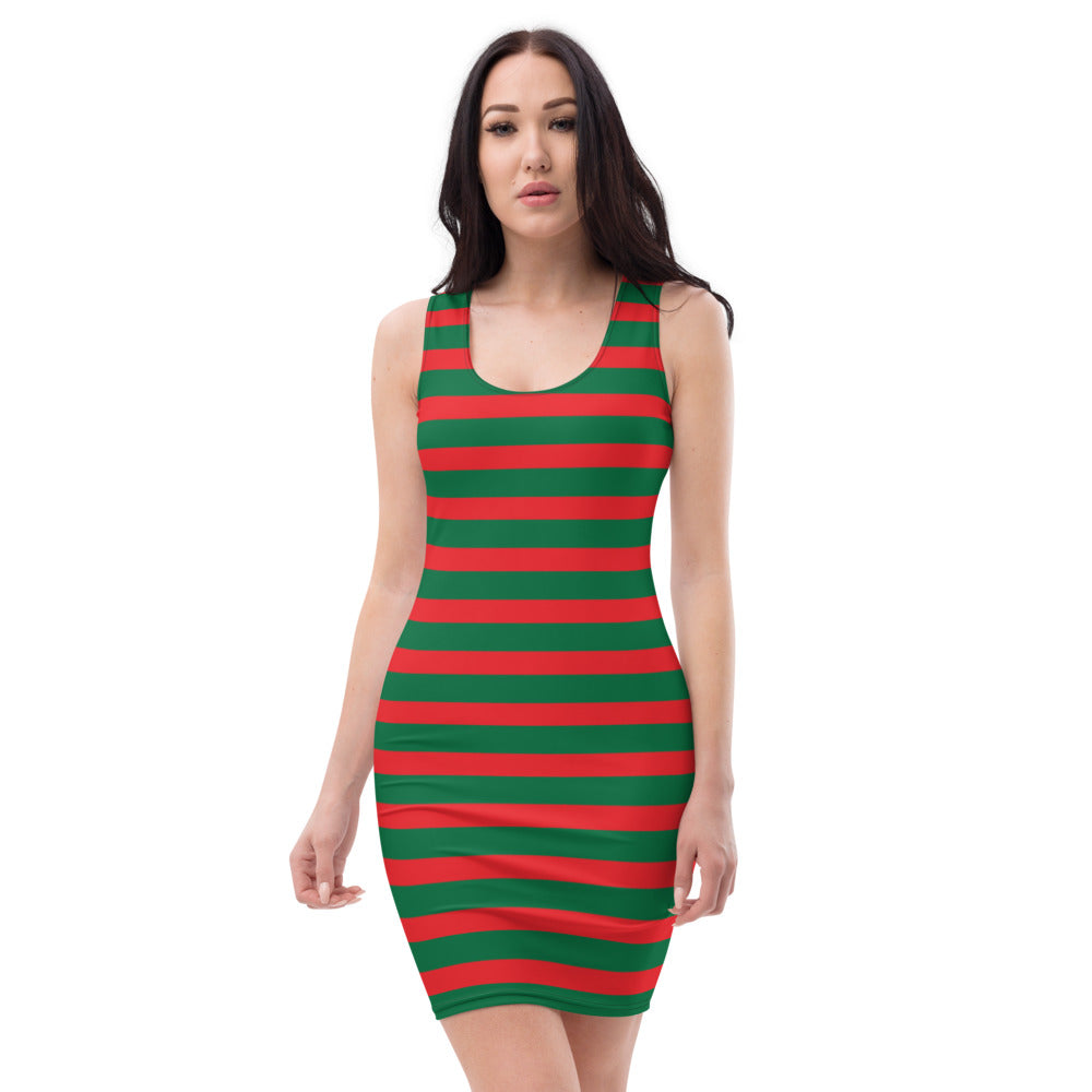 Women Green A Red Dress