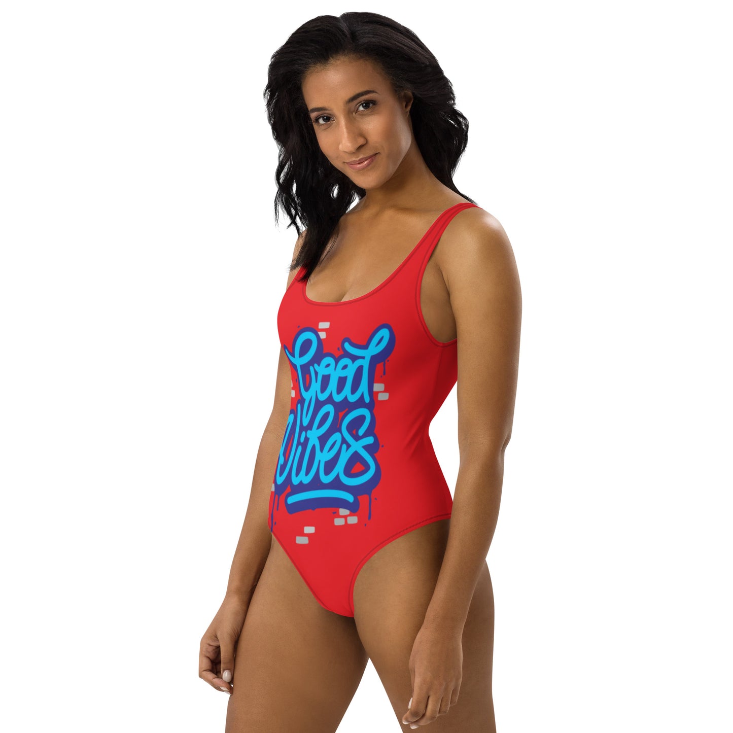 Women Good Vibes One Piece Swimsuit