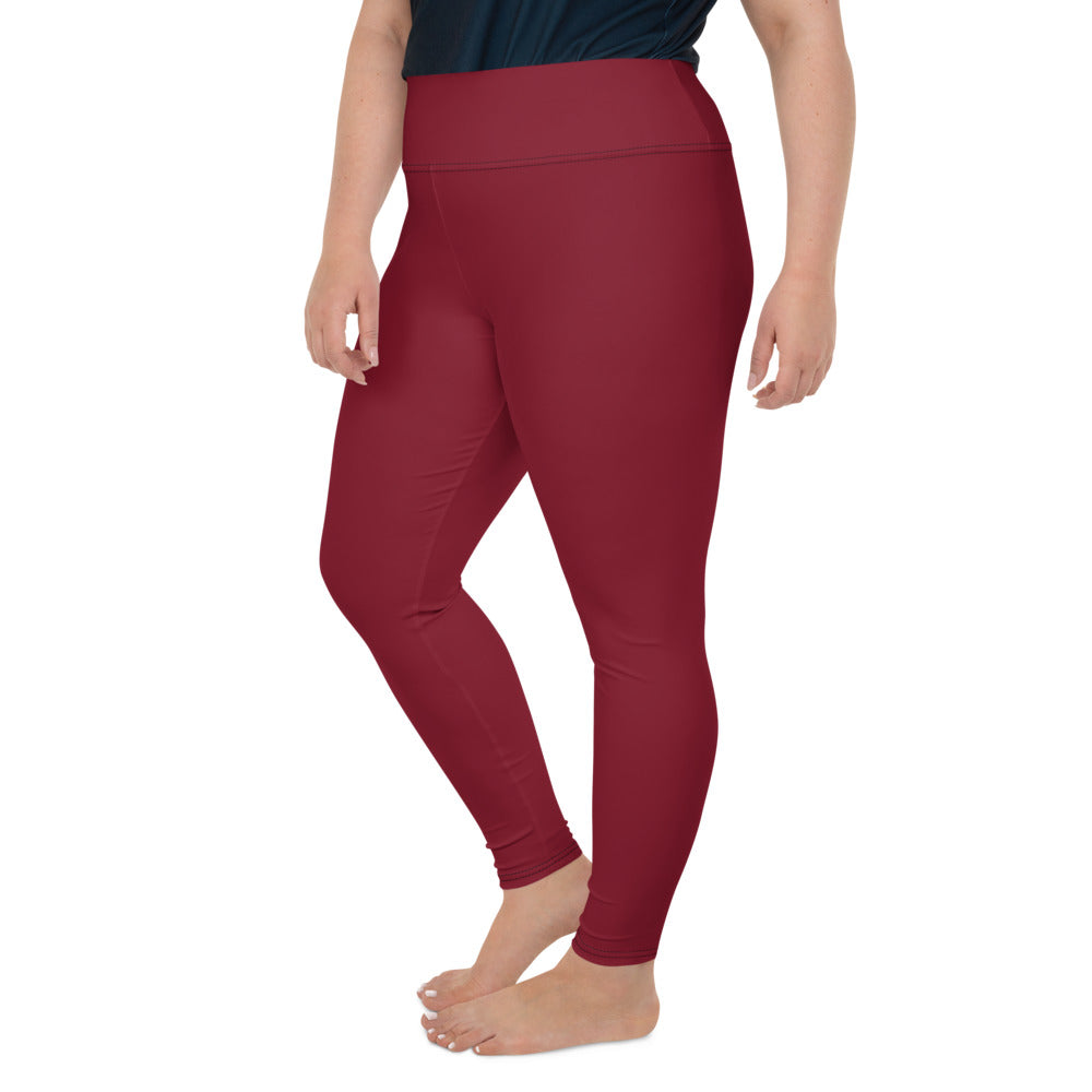 Women Burgundy Plus Size Leggings