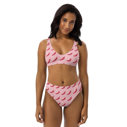 Women Hot Pepper High Waisted bikini Set