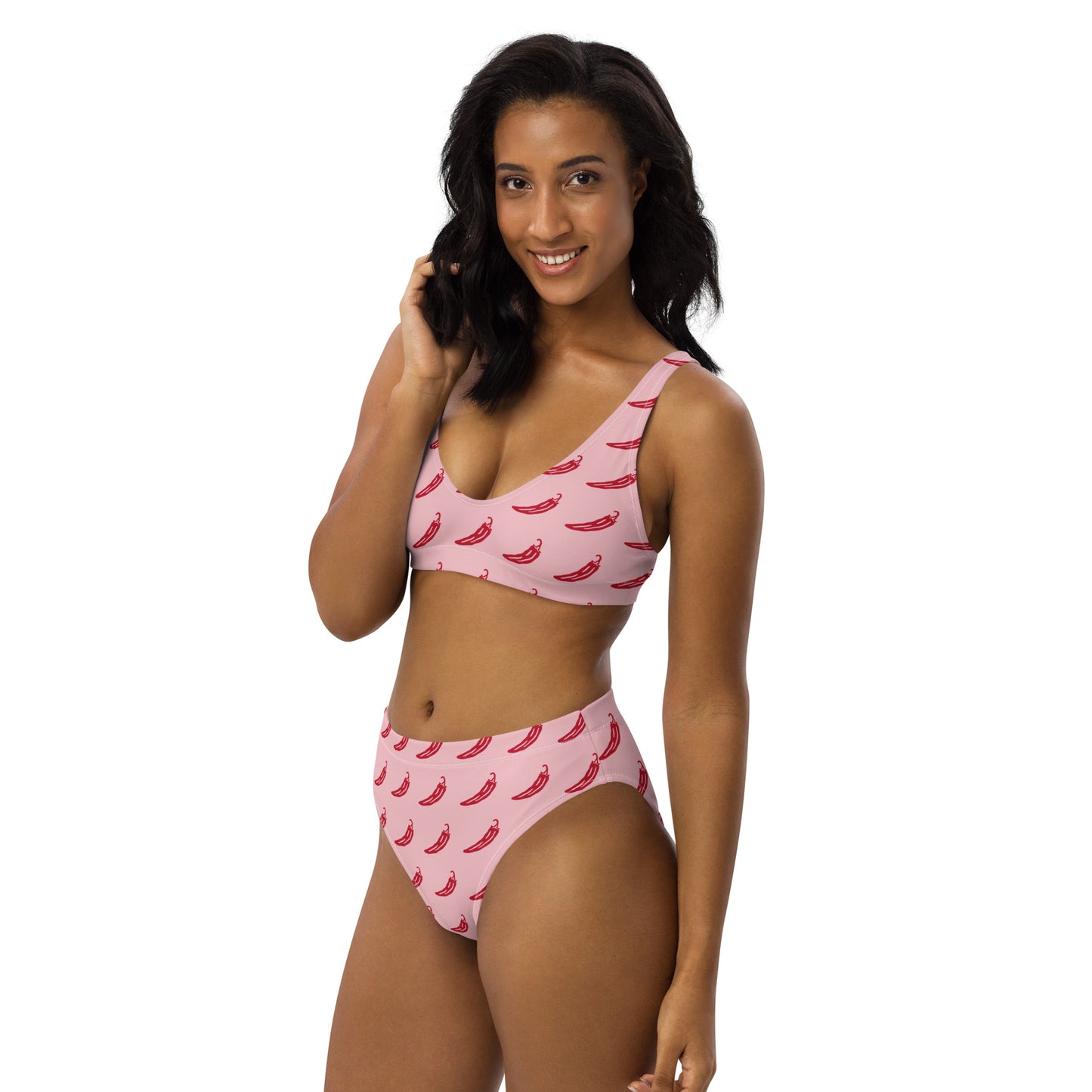 Women Hot Pepper High Waisted bikini Set