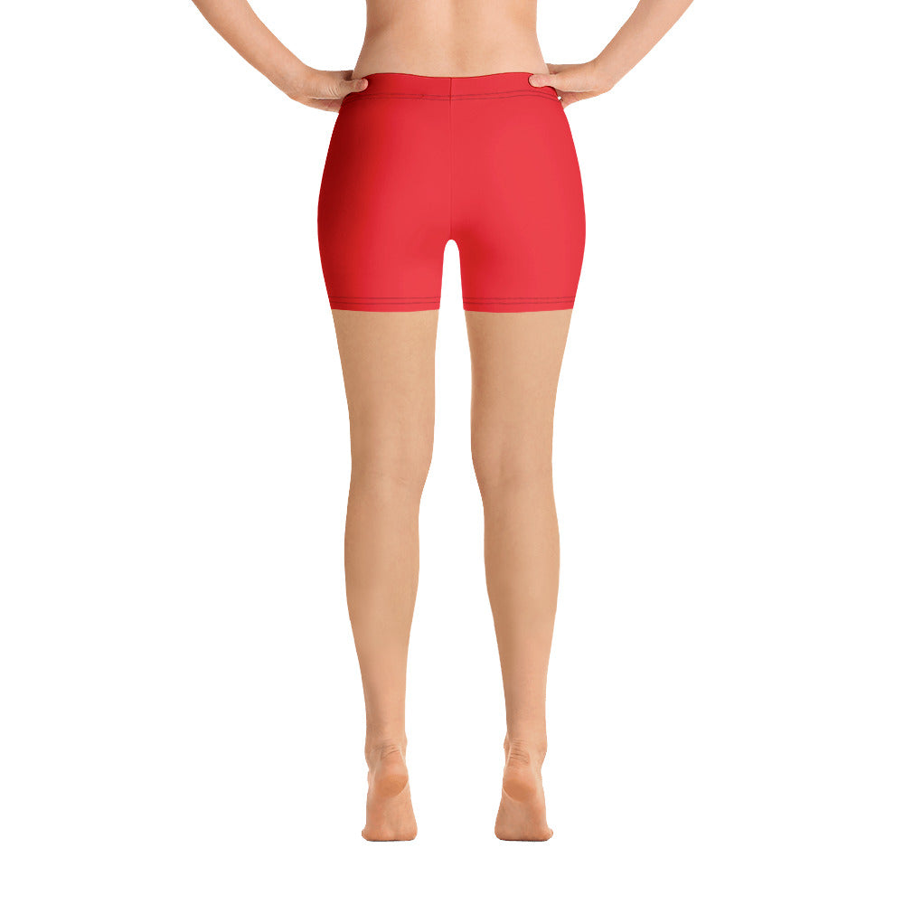 Women Red Flame Fitness Shorts