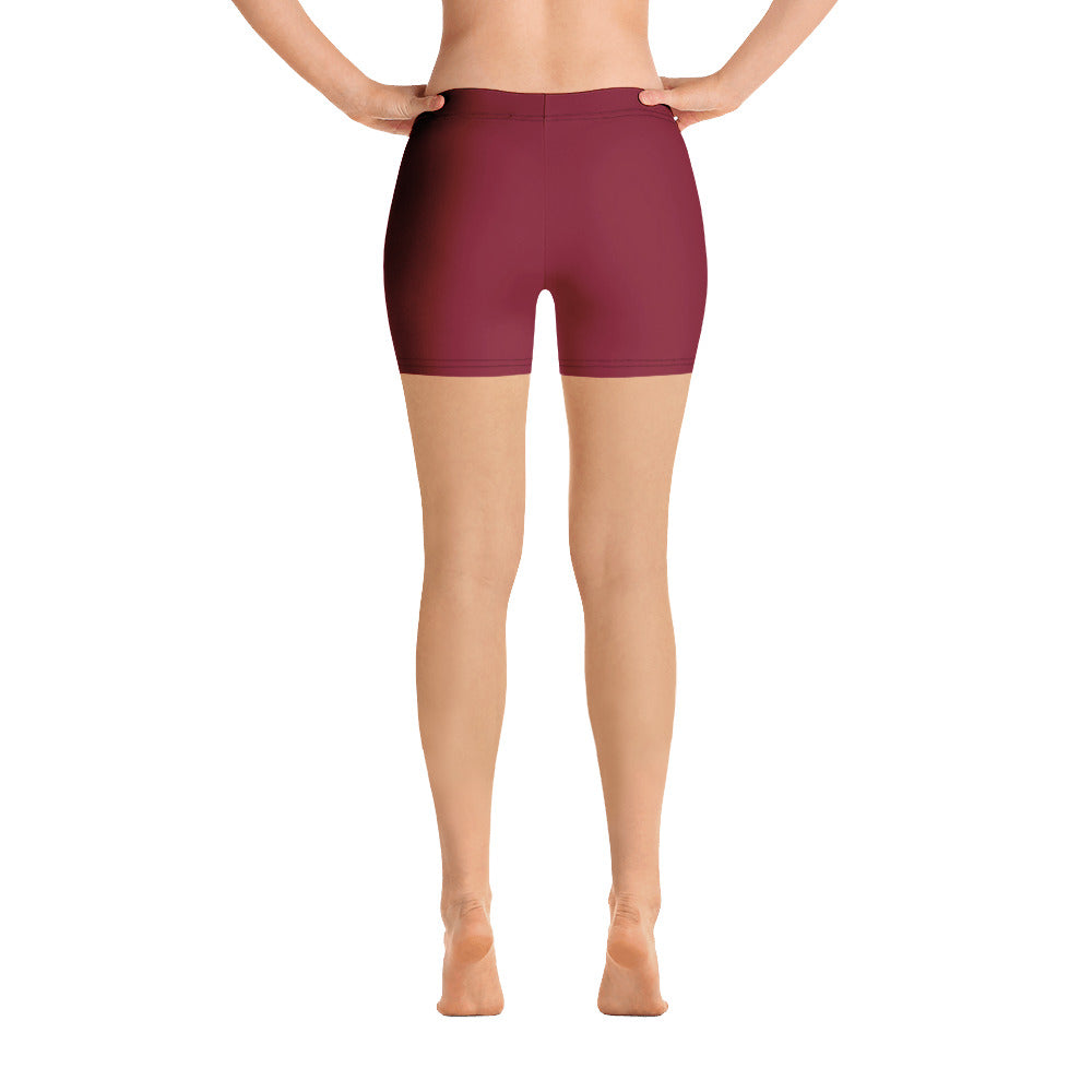 Women Burgundy Fitness Shorts