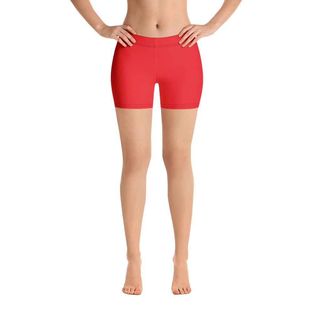 Women Red Flame Fitness Shorts