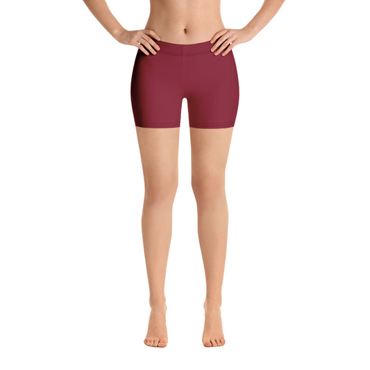 Women Burgundy Fitness Shorts