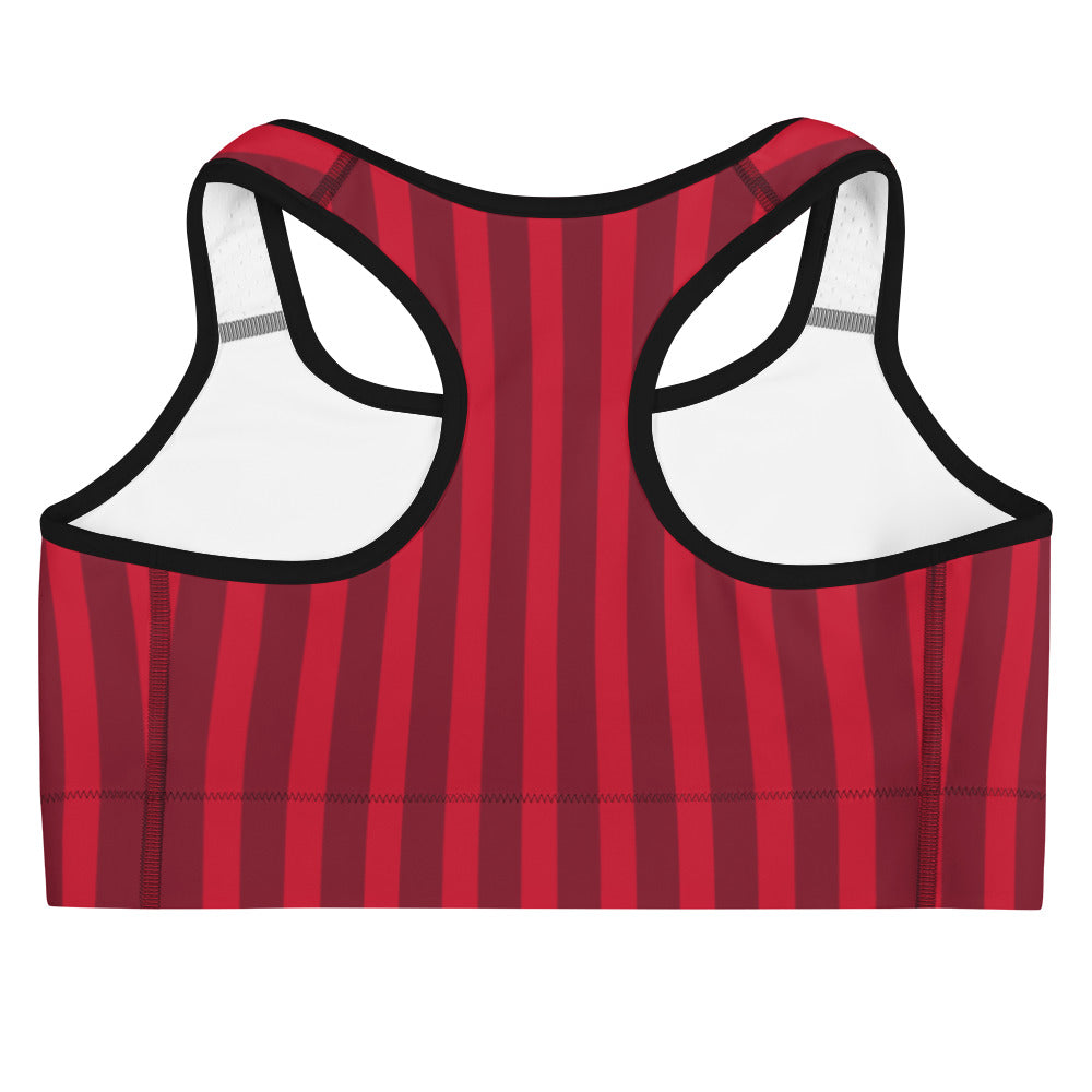 Women Red Striped Sports bra