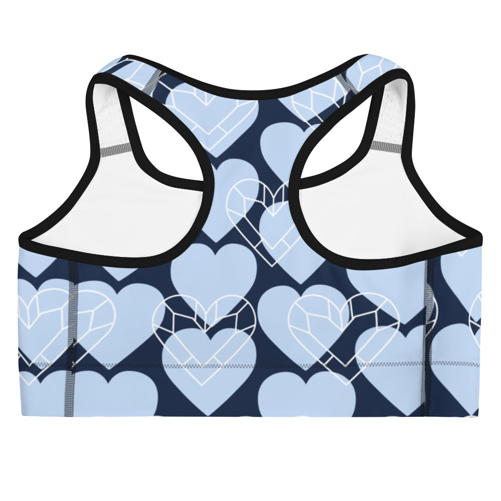 Women Blue Heart Sports bra