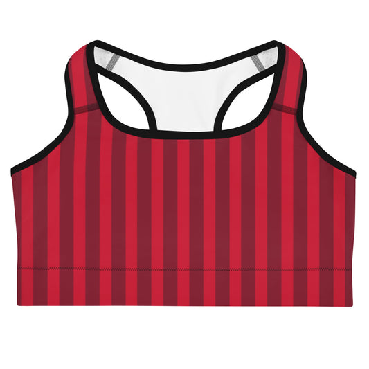 Women Red Striped Sports bra