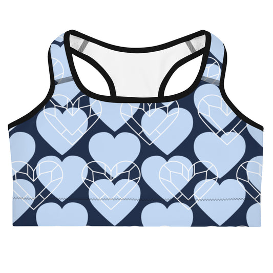 Women Blue Heart Sports bra