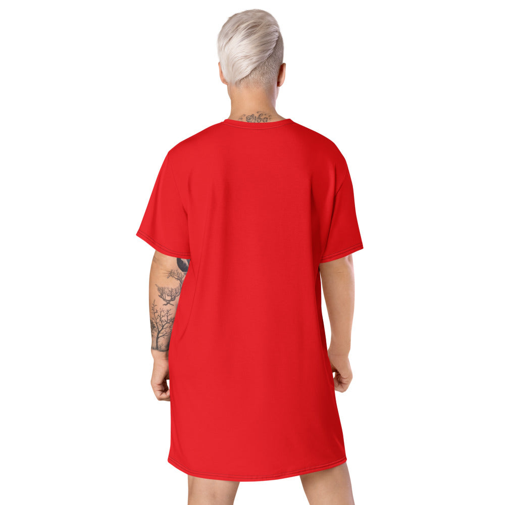 Red Flame Play Time T Shirt Dress