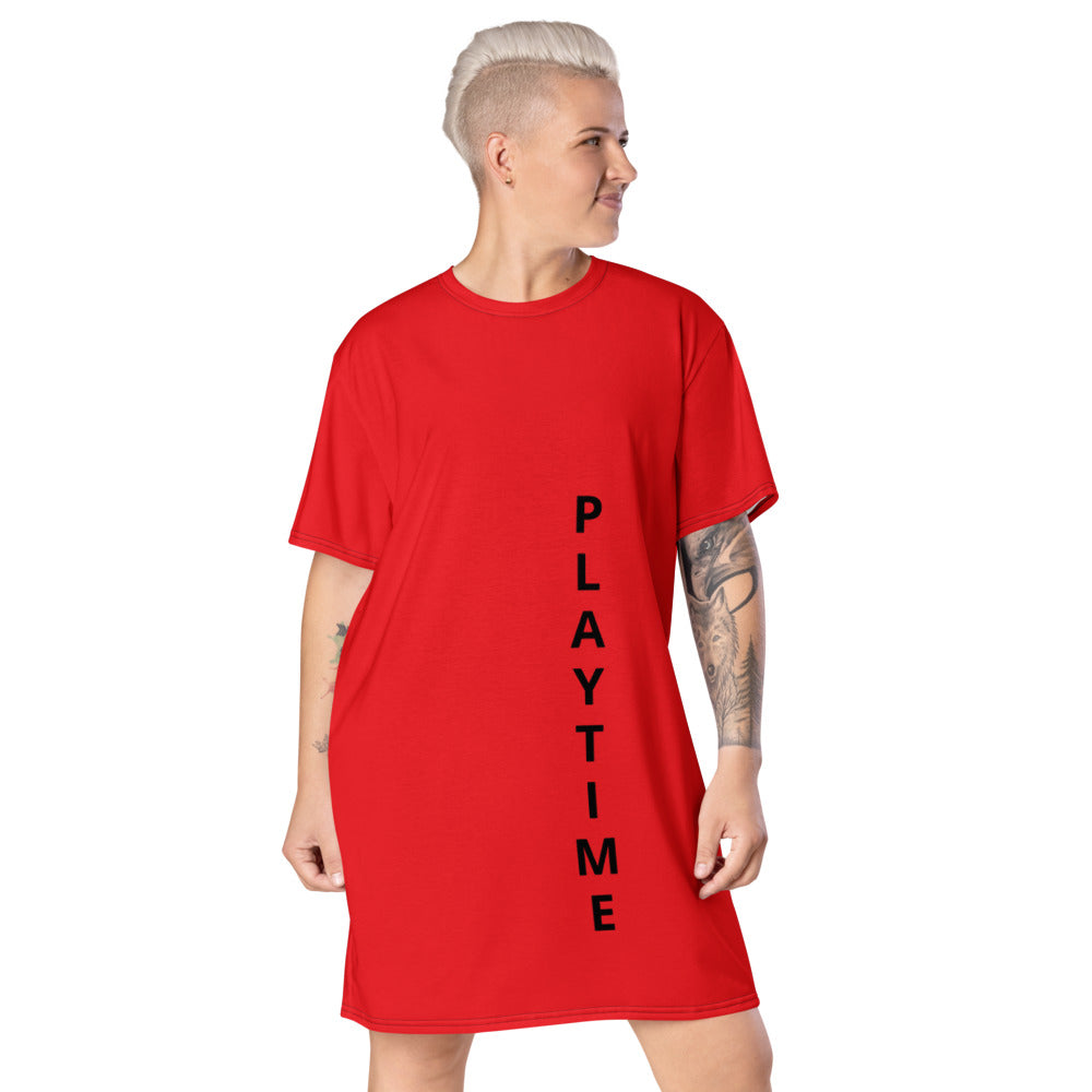 Red Flame Play Time T Shirt Dress