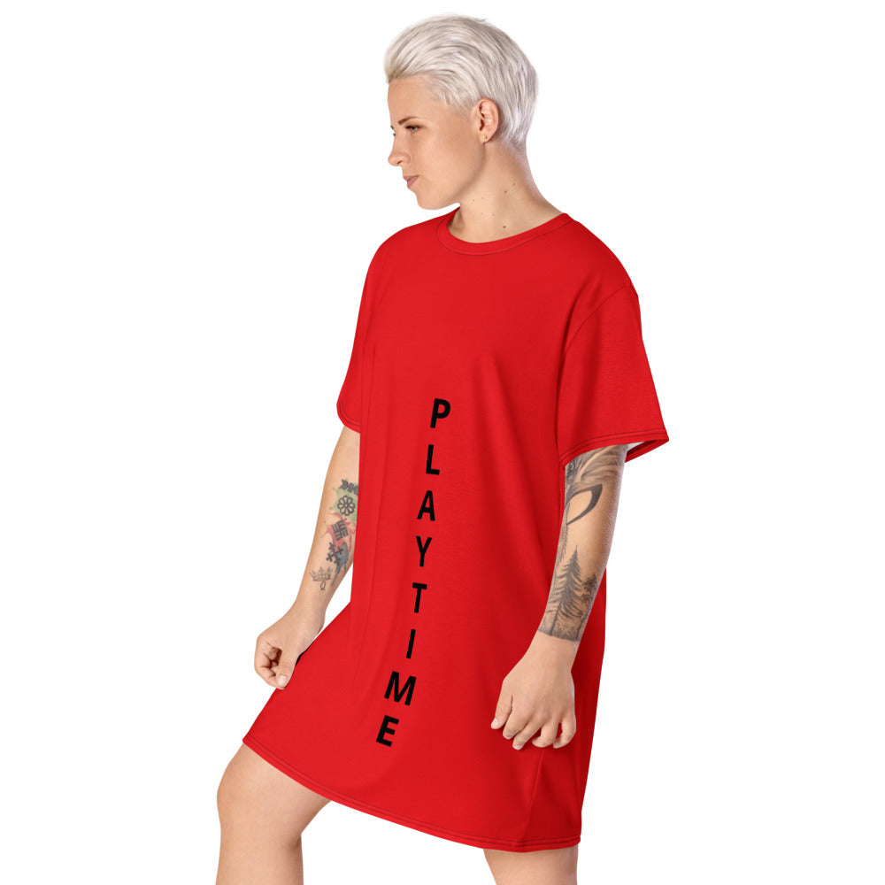 Red Flame Play Time T Shirt Dress