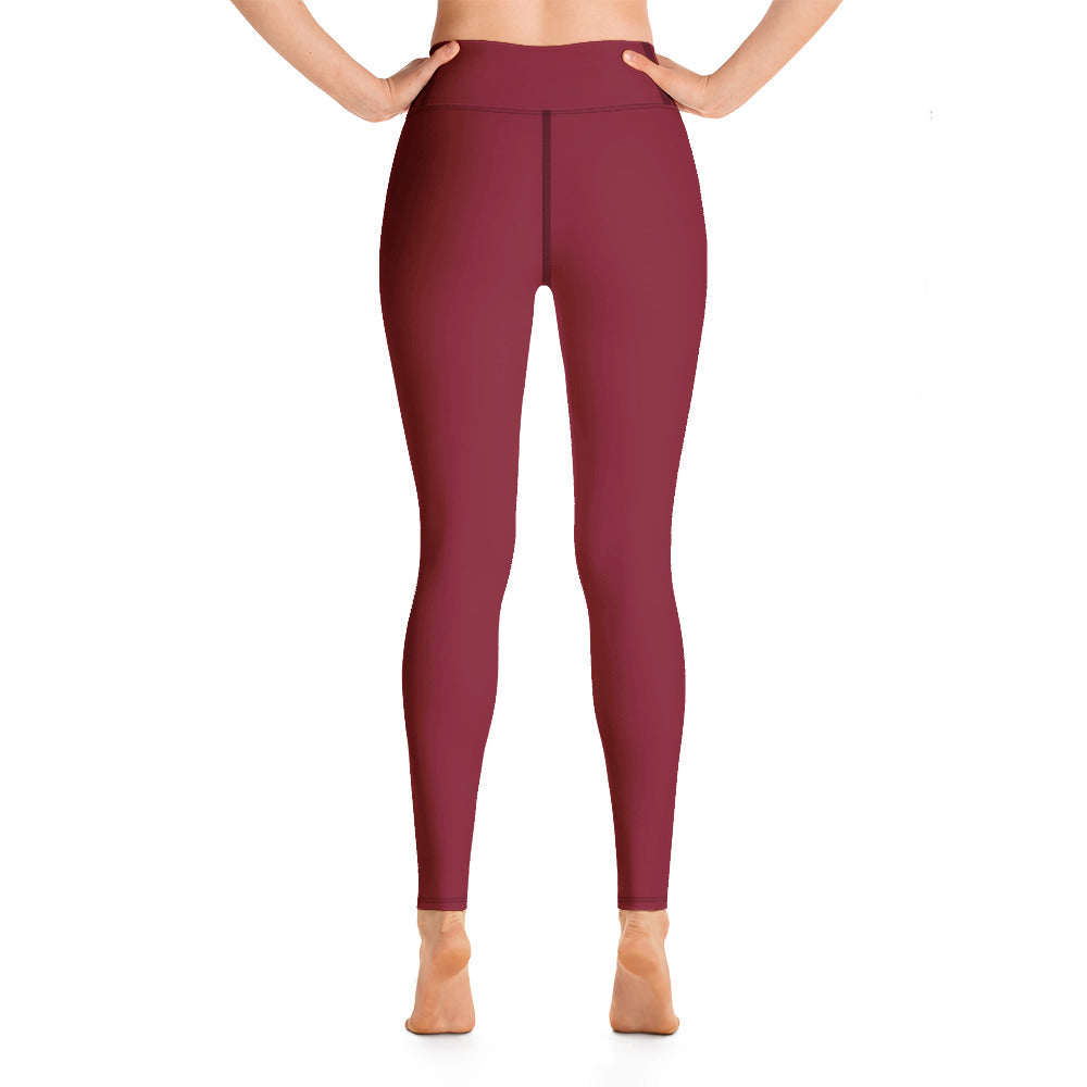 Women Burgundy Yoga Leggings