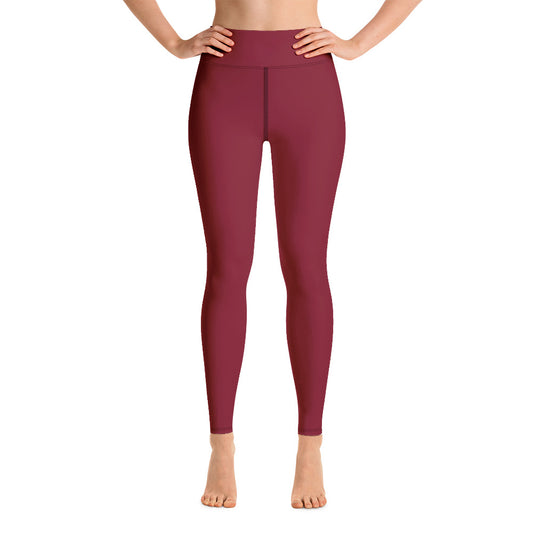 Women Burgundy Yoga Leggings