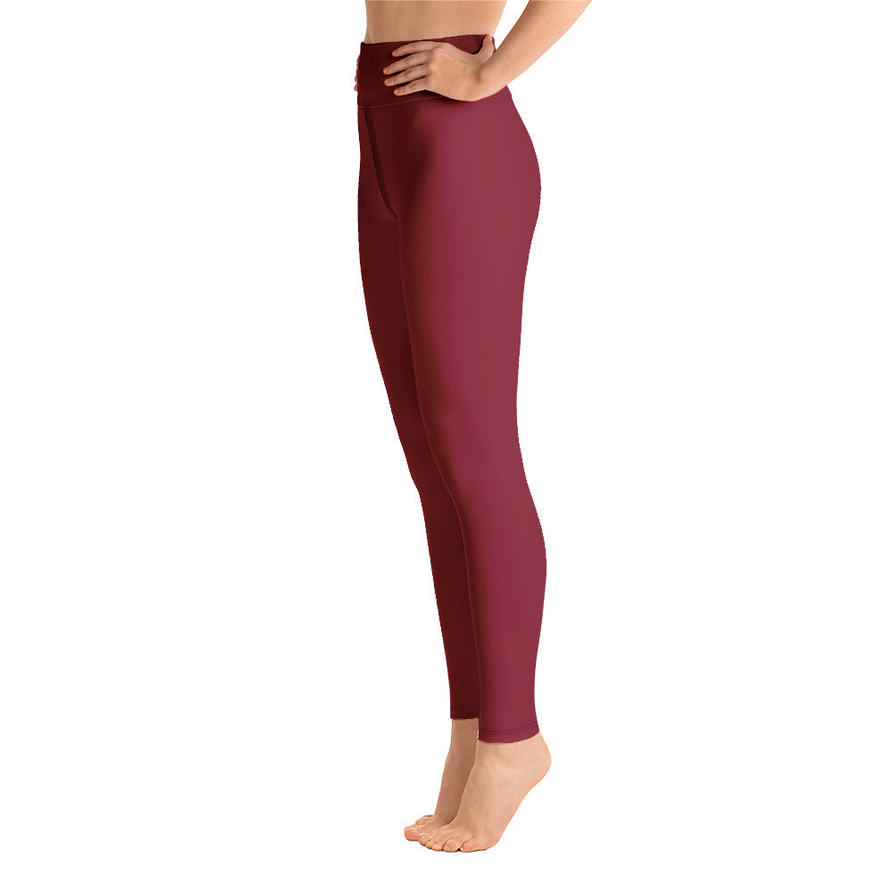 Women Burgundy Yoga Leggings