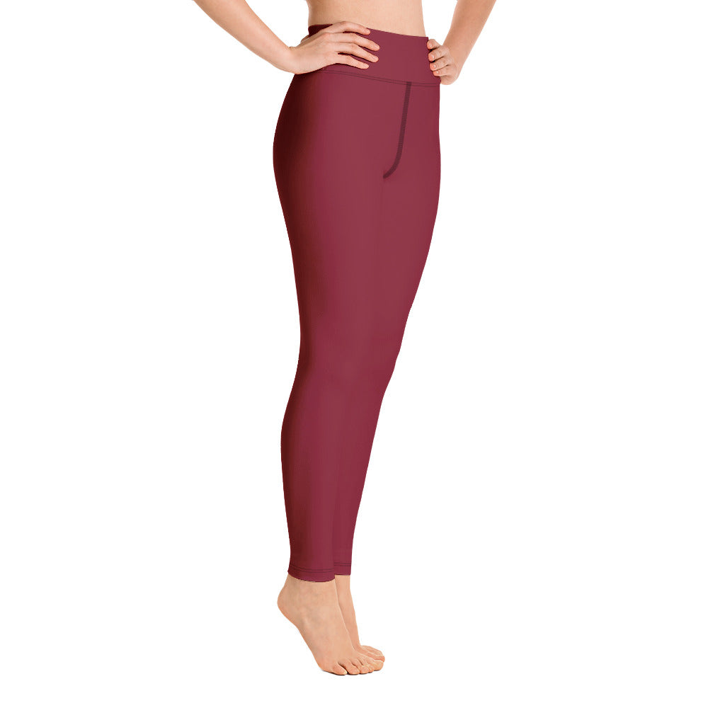 Women Burgundy Yoga Leggings