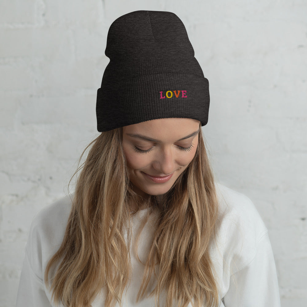 Women Love Cuffed Beanie