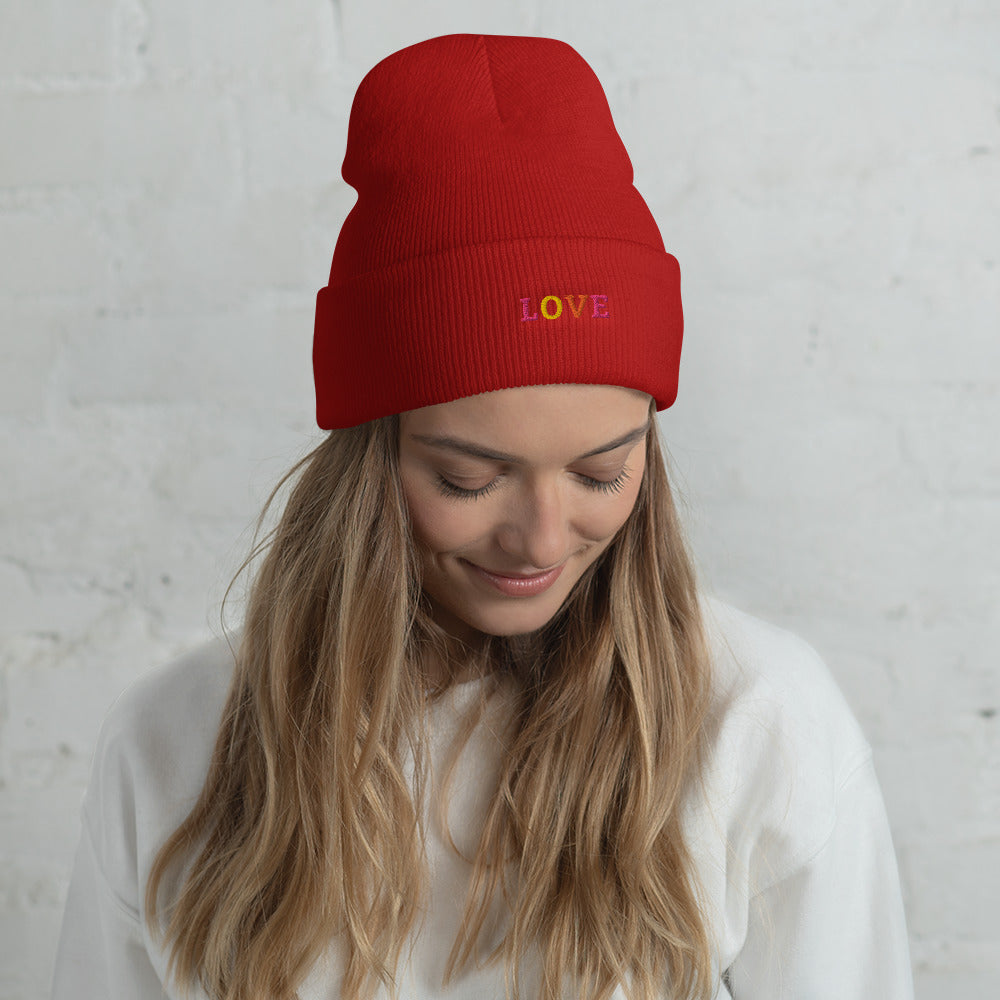 Women Love Cuffed Beanie