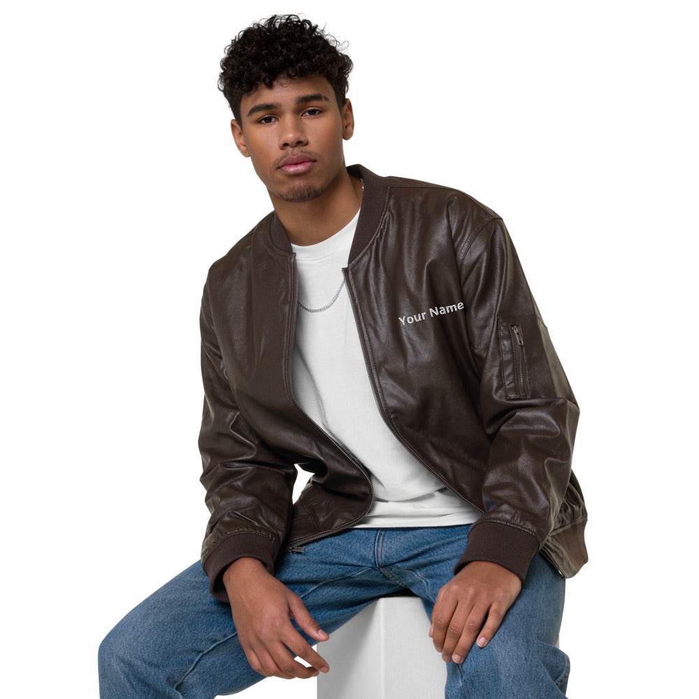 Add Your Name To This Leather Bomber Jacket