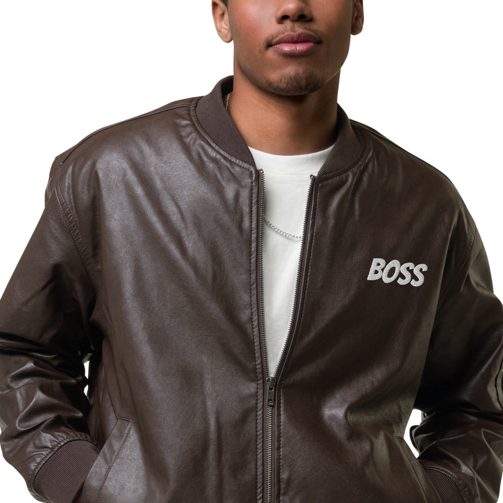 Boss Leather Bomber Jackets